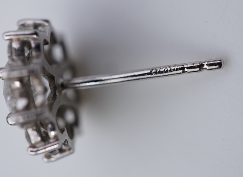 A pair of diamond earrings